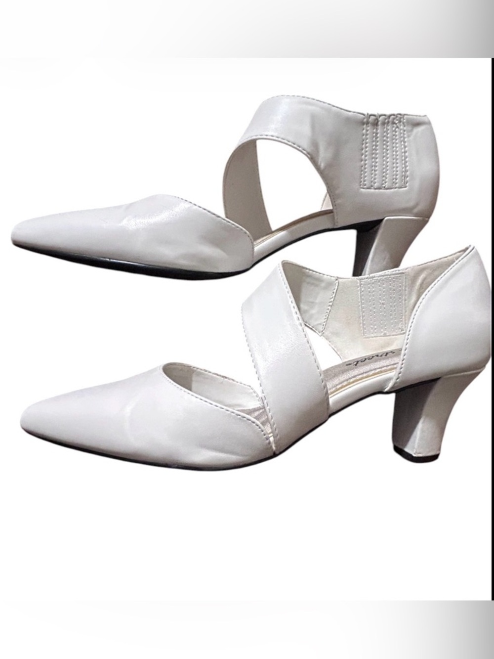 Easy Street Dashing Women’s White Patent Strappy Pump Heels-Size 9M EUC - Picture 5 of 10
